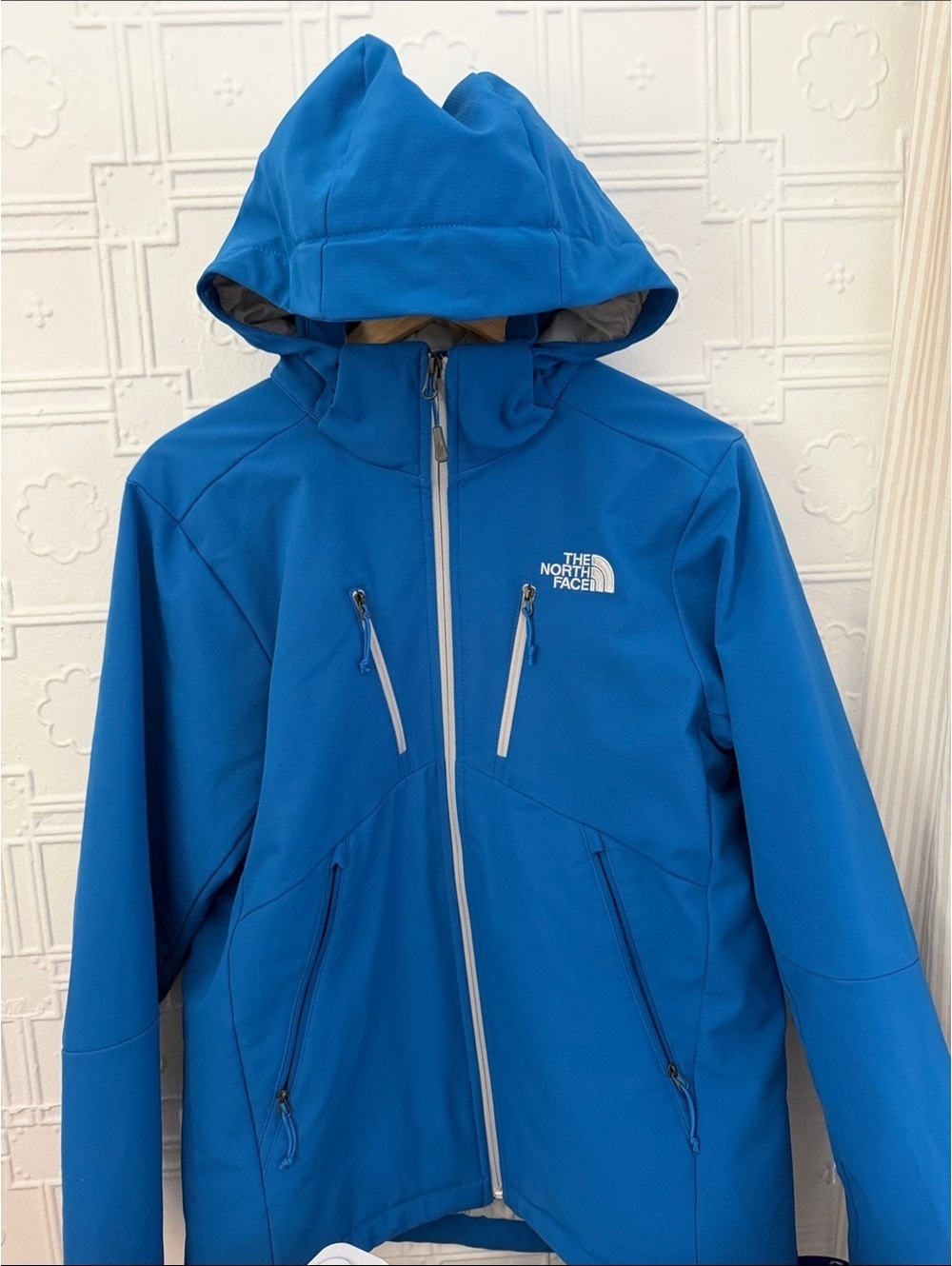 North Face Men’s Apex Elevation Insulated Jacket Blue Hooded Size Small